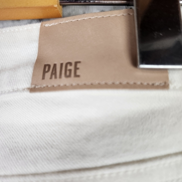 PAIGE Hoxton Ankle Pant Brushed Cotton Slim  Fit Stretch Light Ecru Size 28 - Picture 9 of 14
